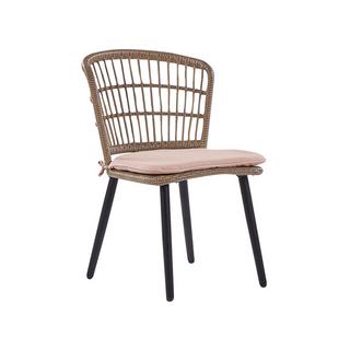 Beliani Set da pranzo per giardino con sedie en Rattan sintetico Boho ALIANO  