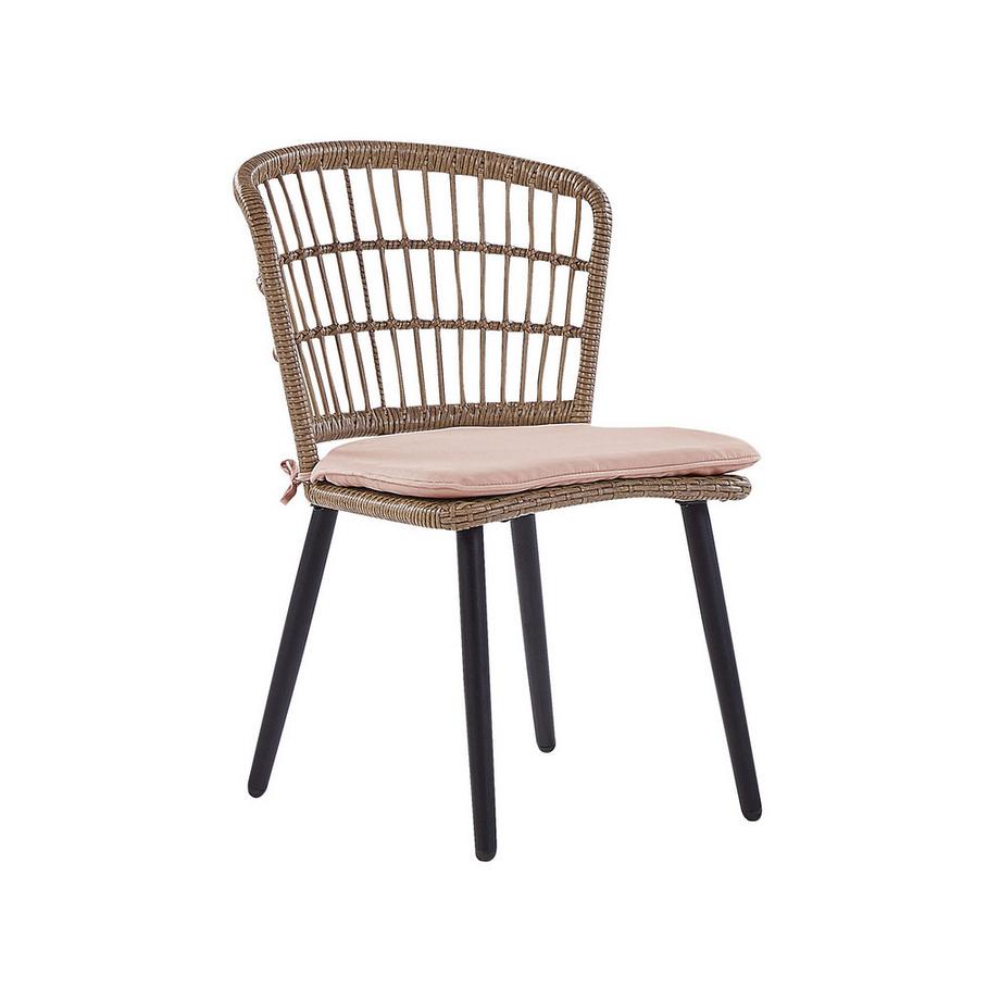 Beliani Gartentisch mit Stühlen aus PE Rattan Boho ALIANO  