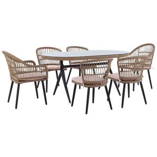 Beliani Gartentisch Set aus PE Rattan Boho ALIANO  