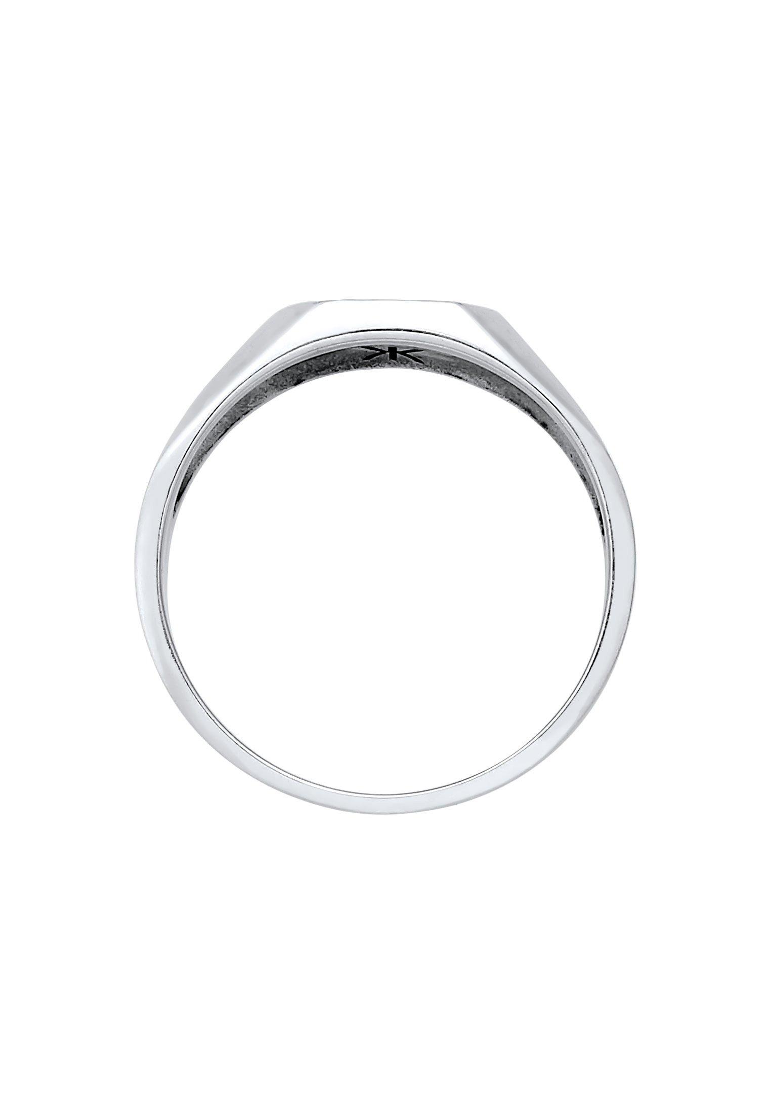 Kuzzoi  Bague Basic Siegelring Herren Quadrat Matt 925 Silber 