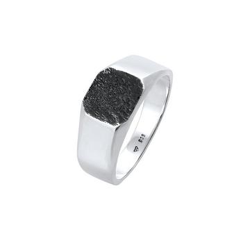 Bague Basic Siegelring Herren Quadrat Matt 925 Silber