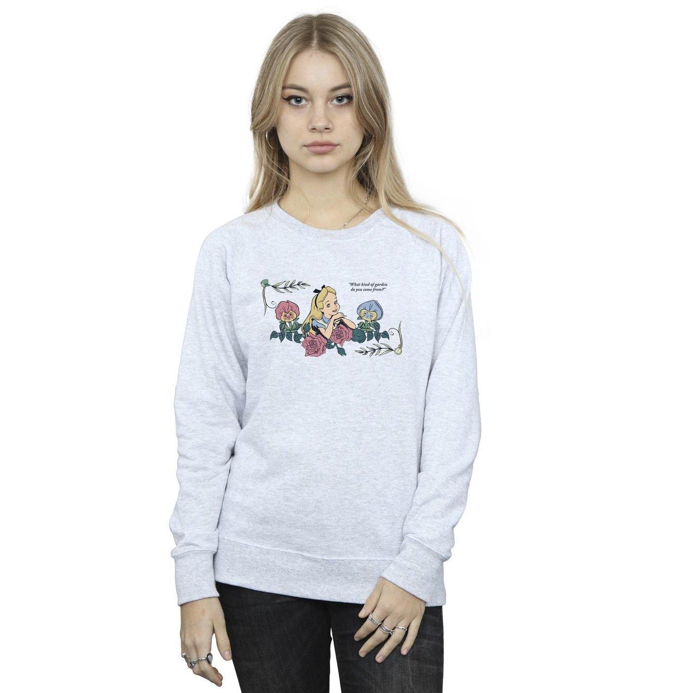 Disney  Alice In Wonderland What Kind Of Garden Sweatshirt 