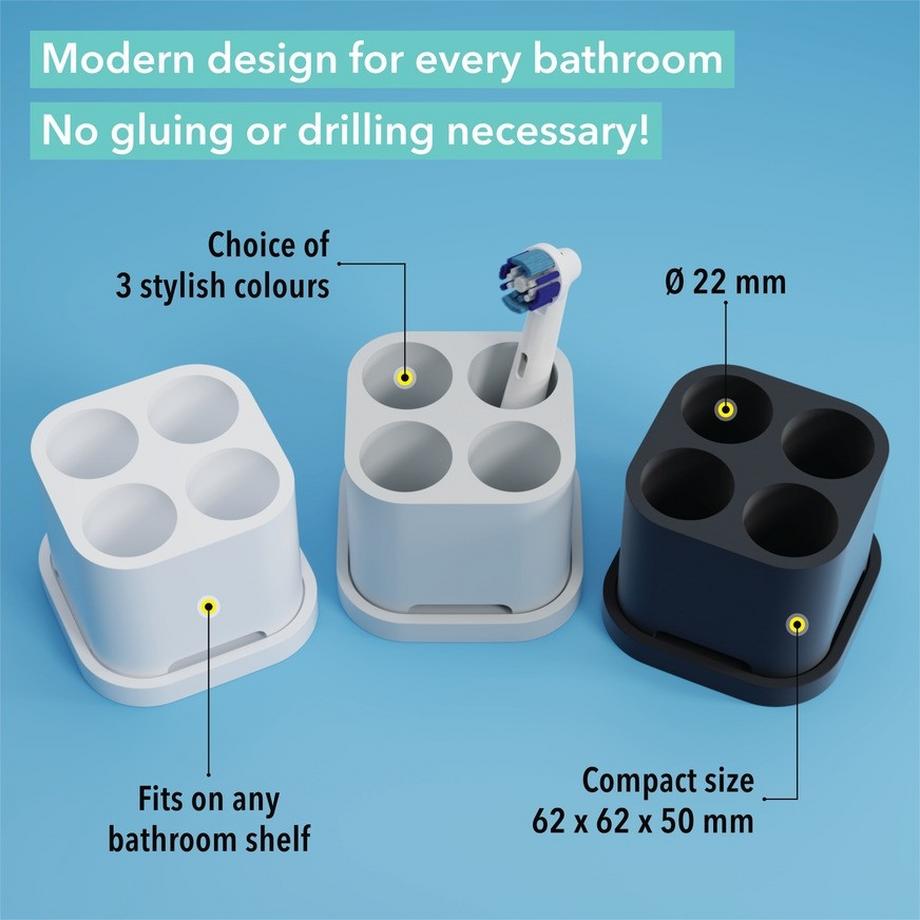 Qikfresh  Zahnbürsten- und Aufsteckbürstenhalter 4er 