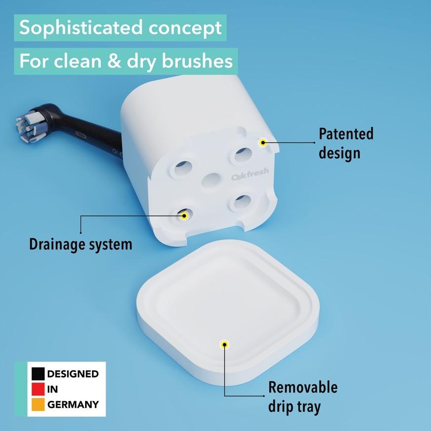 Qikfresh  Zahnbürsten- und Aufsteckbürstenhalter 4er 