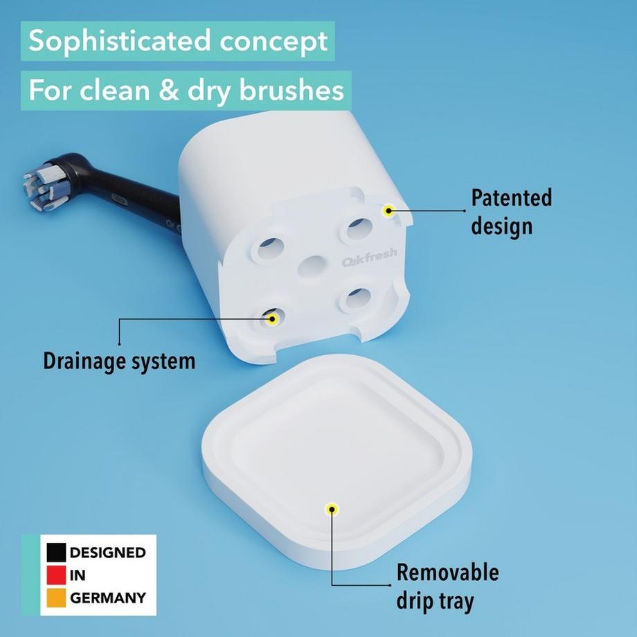 Qikfresh  Zahnbürsten- und Aufsteckbürstenhalter 4er 