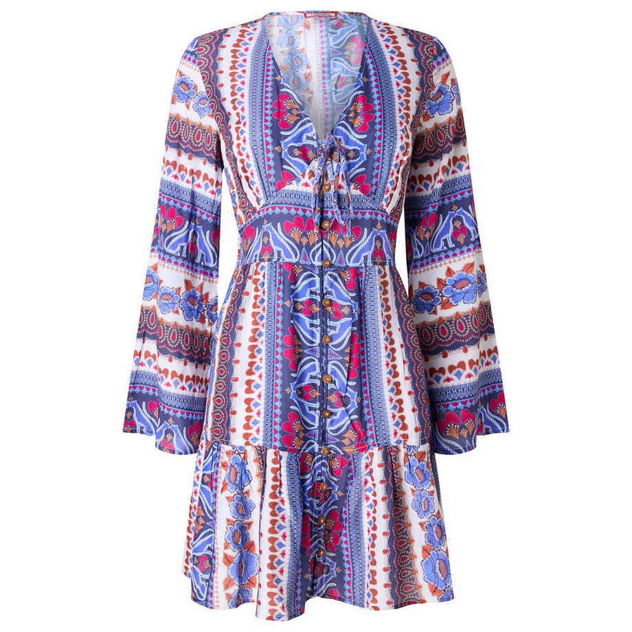 Joe Browns Bedrucktes Tunika-Kleid mit ausgestellten Ärmeln im Boho-Stil  