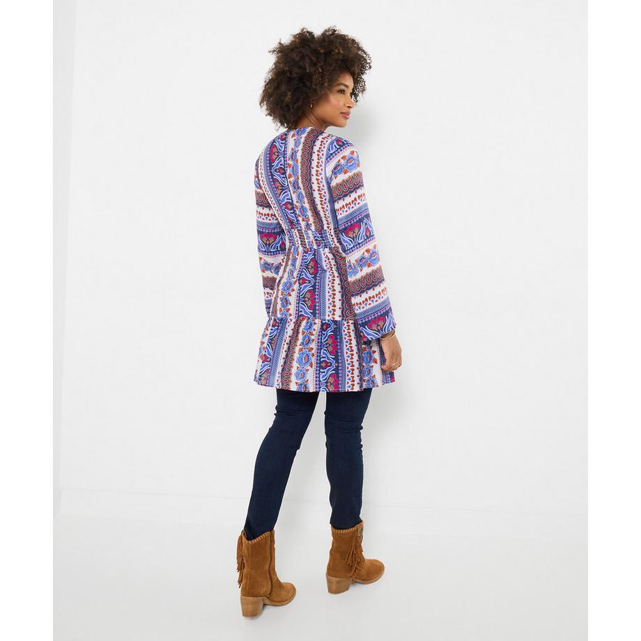 Joe Browns Bedrucktes Tunika-Kleid mit ausgestellten Ärmeln im Boho-Stil  