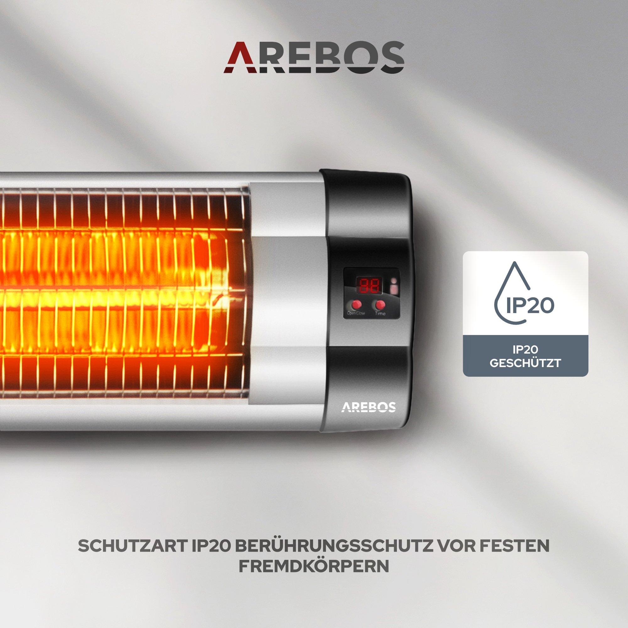 Arebos Chauffage radiant infrarouge Chauffage infrarouge avec télécommande  