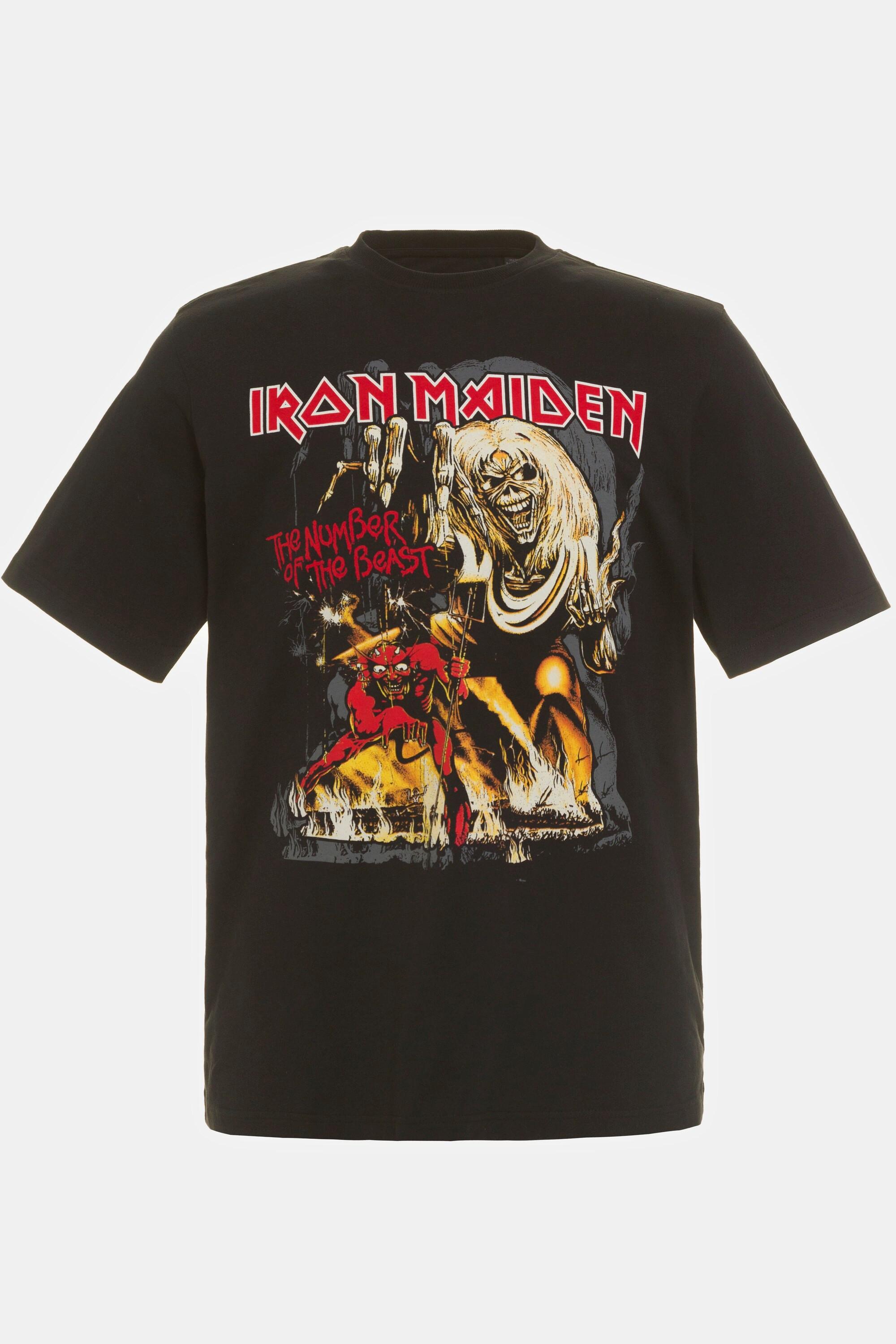 JP1880  T-shirt dedicata alla band Iron Maiden con mezze maniche nero 