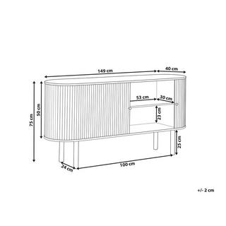 Beliani Sideboard aus Paulownia-Holz Modern MANARA  