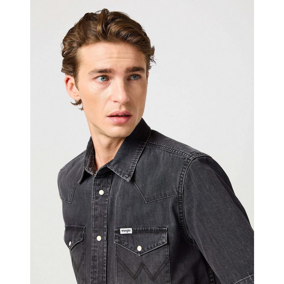 Wrangler Chemise Western en Jean Manches Courtes  