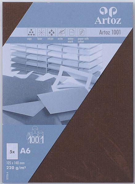 Artoz ARTOZ Karten 1001 A6 107326146 220g, braun 5 Blatt  