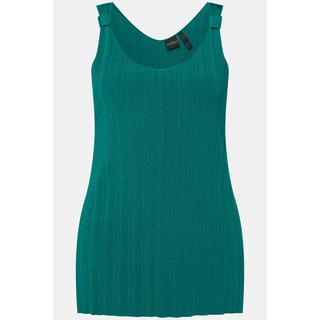 Ulla Popken  Top smanicato di maglia a costine con scollo a V 