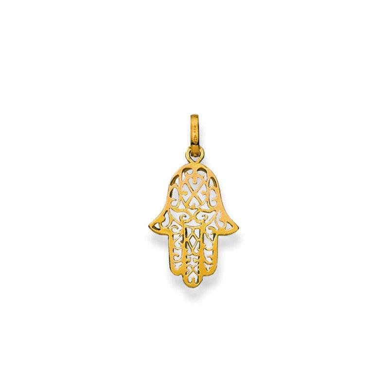 MUAU Schmuck  Pendentif Fatima main or jaune 750, 26x14mm 