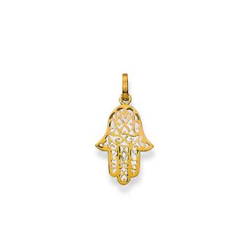 Pendentif Fatima main or jaune 750, 26x14mm