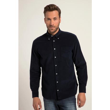 JP1880  Chemise en velours côtelé. Manches longues et col à pointes boutonnées. Coupe Modern Fit. Jusqu'au 8 XL. 