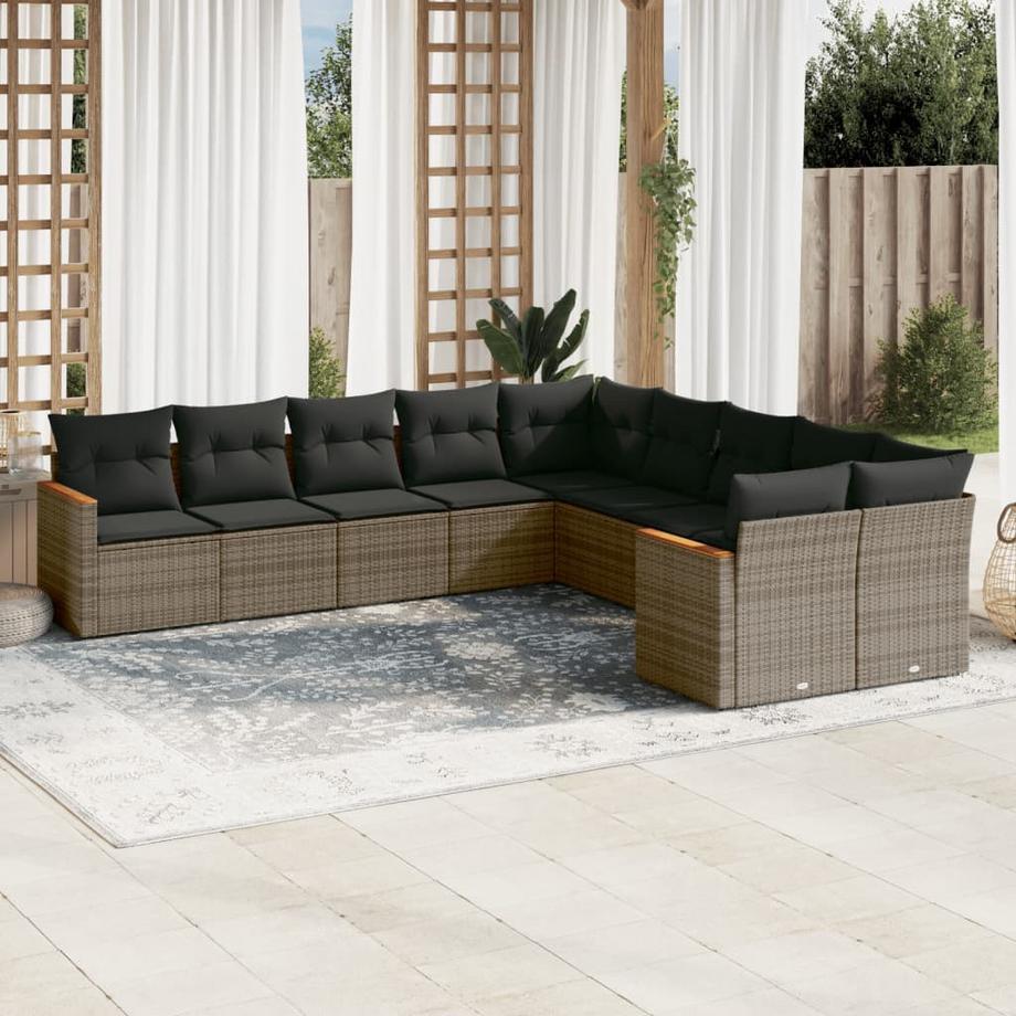 VidaXL set divano da giardino Polirattan  
