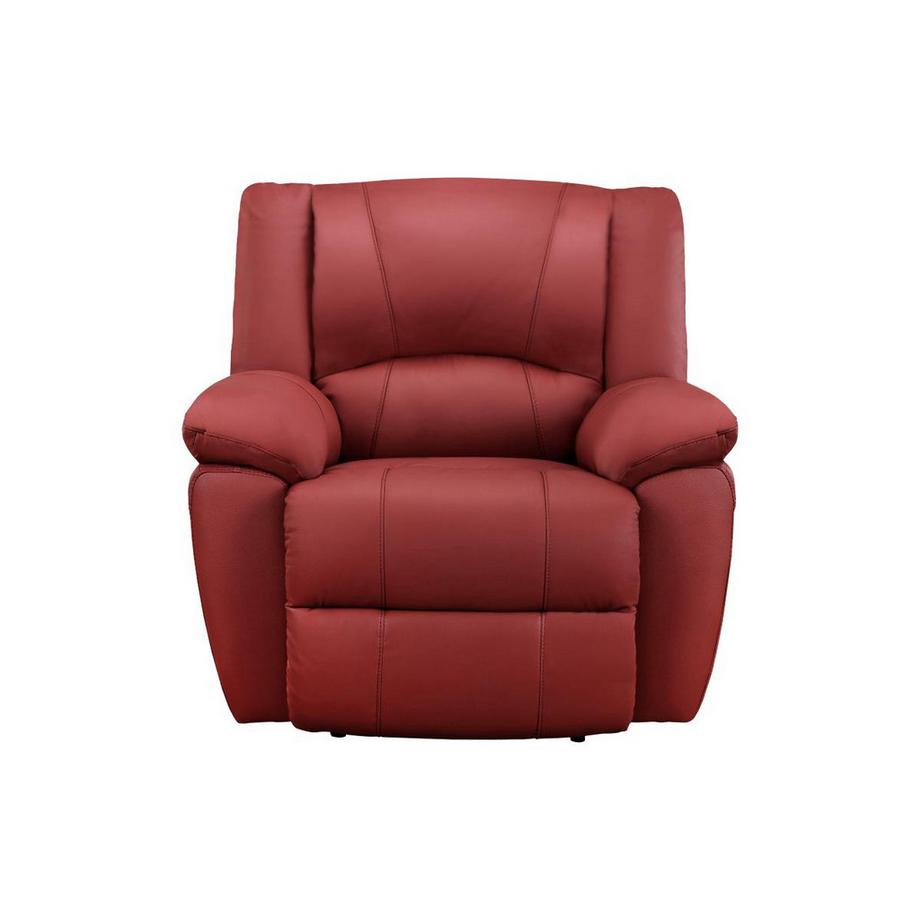 Vente-unique Poltrona relax in cuoio Rossa AROMA  