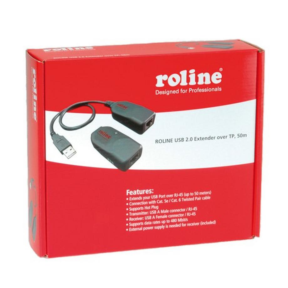 Roline  ROLINE USB 2.0 Verlängerung über RJ45, max. 50m 