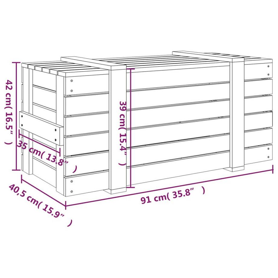 VidaXL contenitore Pine Wood  