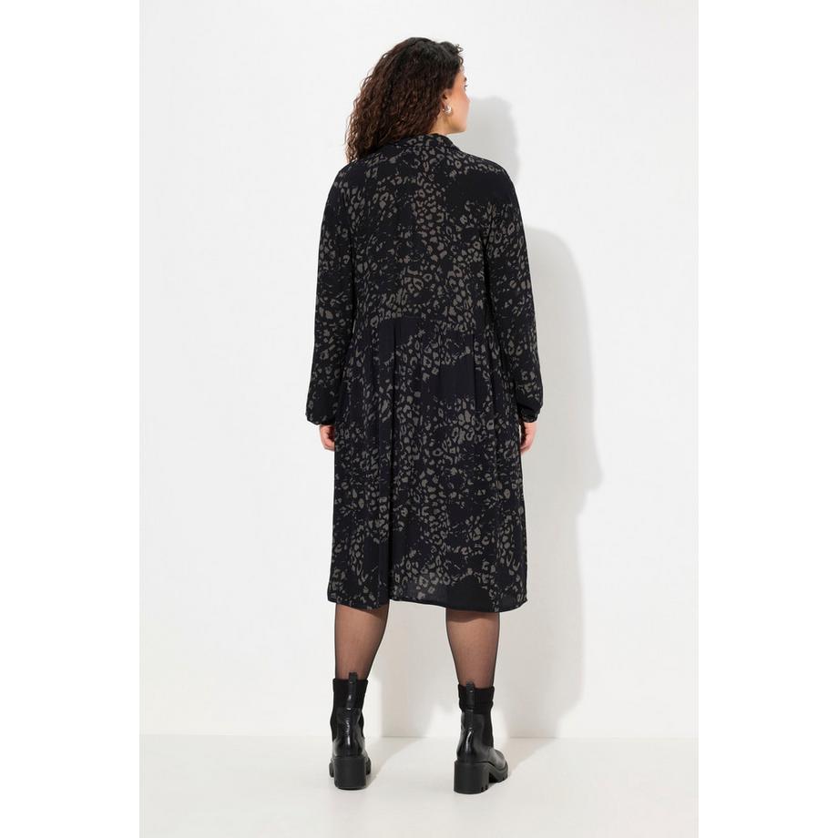 Ulla Popken Abito Chemisier Abbottonatura Collo Camicia Maniche Lunghe  