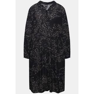 Ulla Popken Hemdblusenkleid Knopfleiste Hemdkragen Langarm  