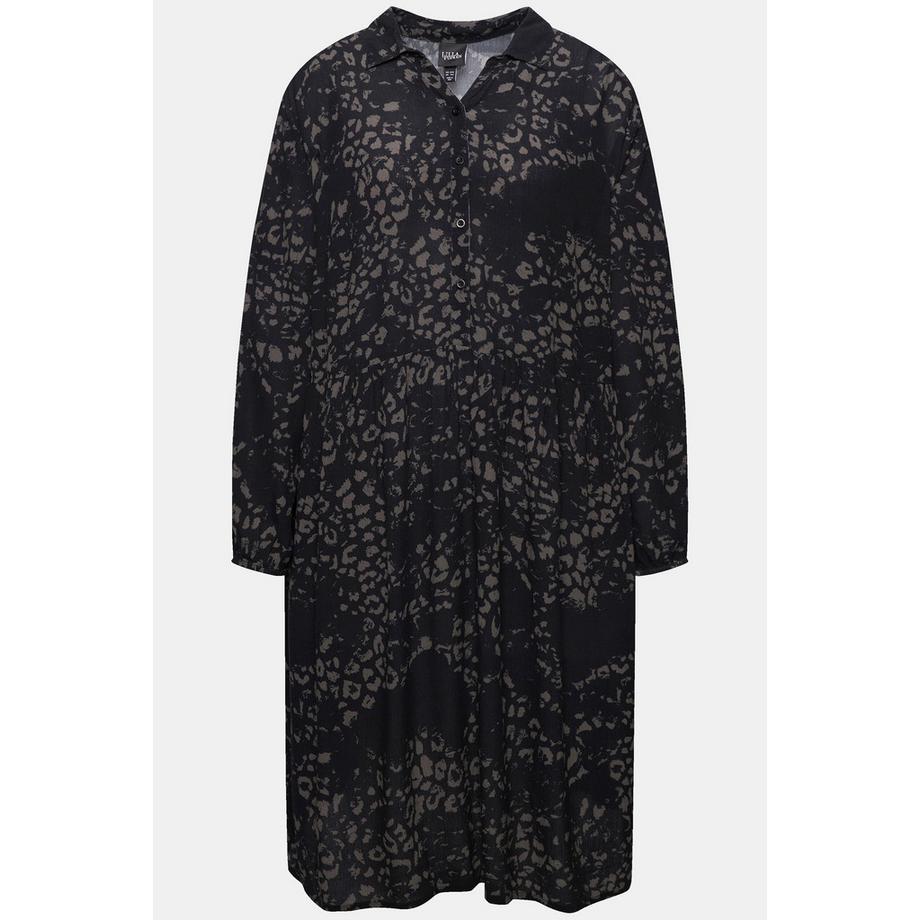 Ulla Popken Abito Chemisier Abbottonatura Collo Camicia Maniche Lunghe  