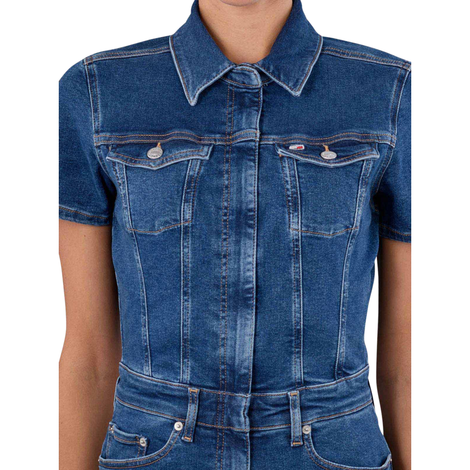 TOMMY JEANS Seam Short Sleeve Denim Overall  