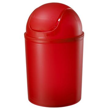 Poubelle cosm. Trend Frosted grande, rouge transparent