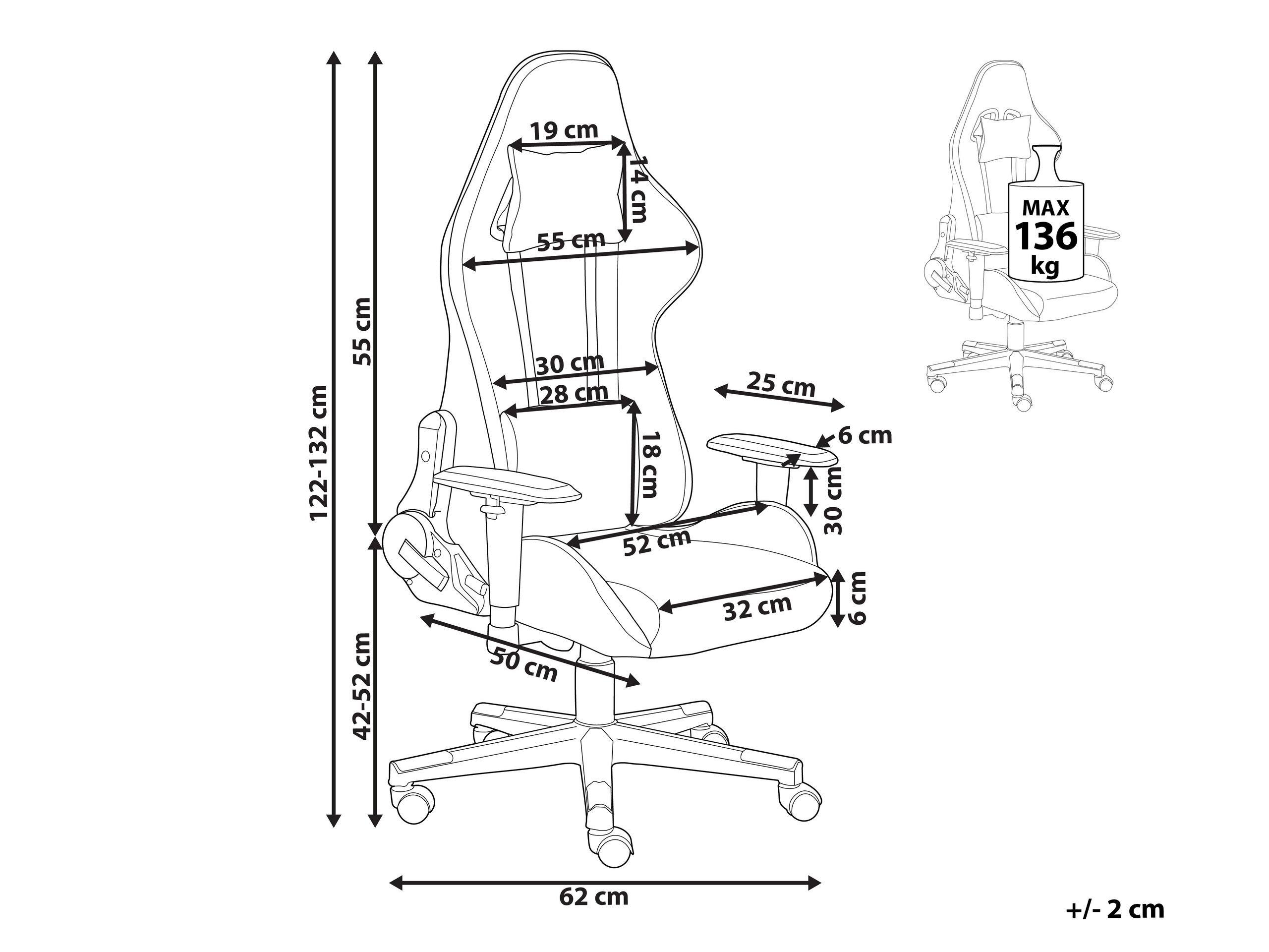 Beliani Siège de gaming en Tissu Moderne WARRIOR  
