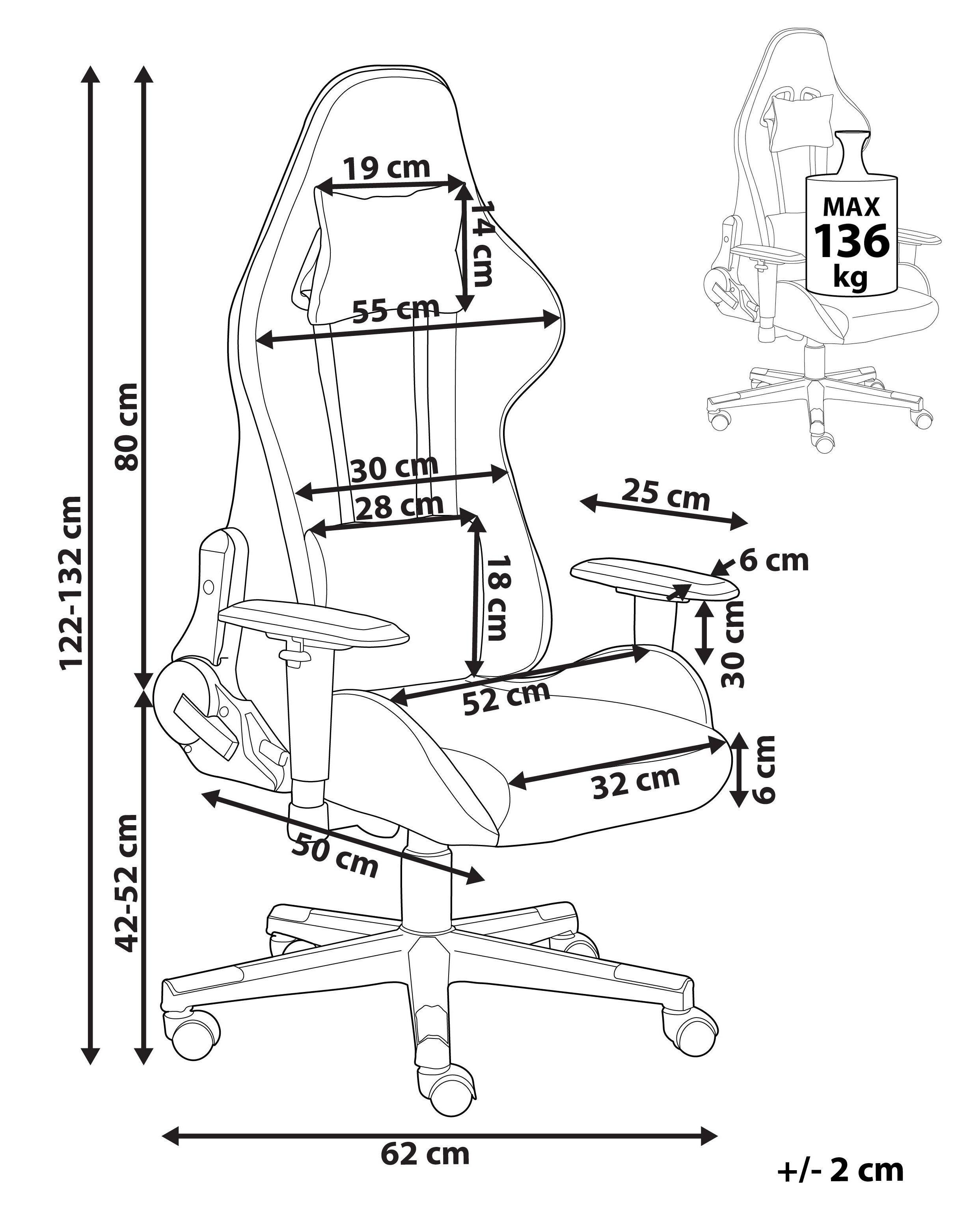 Beliani Siège de gaming en Tissu Moderne WARRIOR  