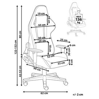 Beliani Siège de gaming en Tissu Moderne WARRIOR  
