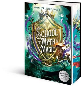 School of Myth & Magic, Band 2: Der Fluch der Meere (Limitierte Auflage mit Farbschnitt) Jager, Jennifer Alice; Hirtz, Isabelle (Umschlaggestaltung) Gebundene Ausgabe 