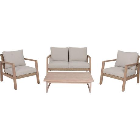 mutoni Gartenlounge San Mateo natur (4-er Set)  