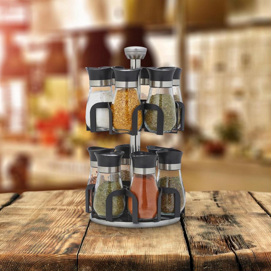 B2X  Gewürzregal mit 12 Gläsern 