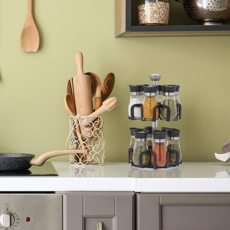 B2X  Gewürzregal mit 12 Gläsern 