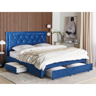 Beliani Letto contenitore en Velluto Glamour LIEVIN  