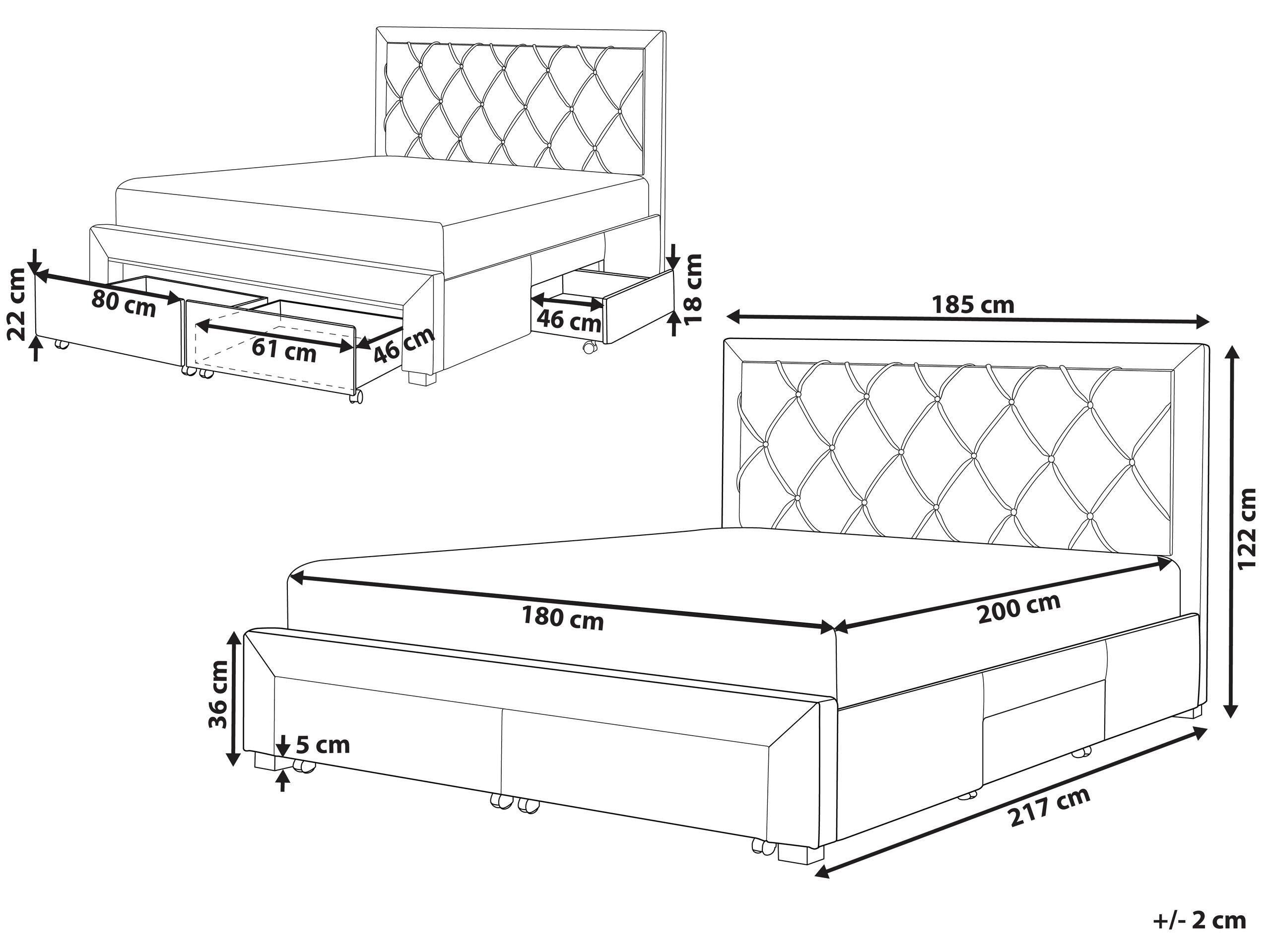 Beliani Letto contenitore en Velluto Glamour LIEVIN  