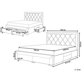 Beliani Bett mit Bettkasten aus Samtstoff Glamourös LIEVIN  