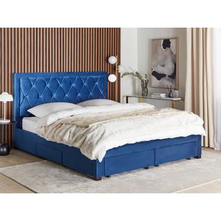 Beliani Letto contenitore en Velluto Glamour LIEVIN  