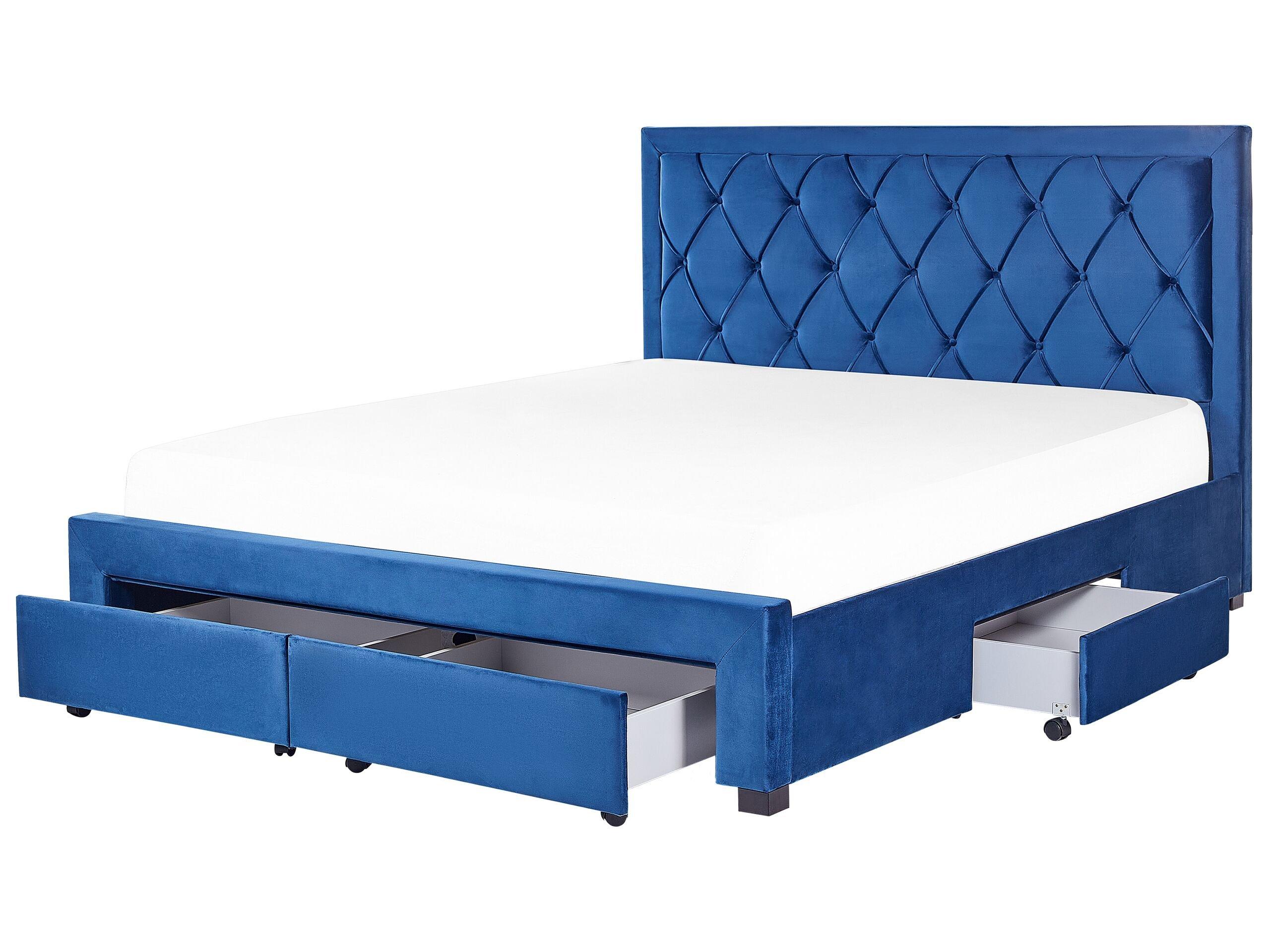 Beliani Letto contenitore en Velluto Glamour LIEVIN  