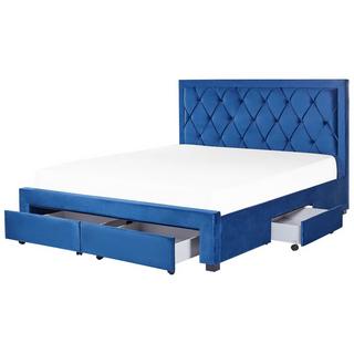 Beliani Letto contenitore en Velluto Glamour LIEVIN  