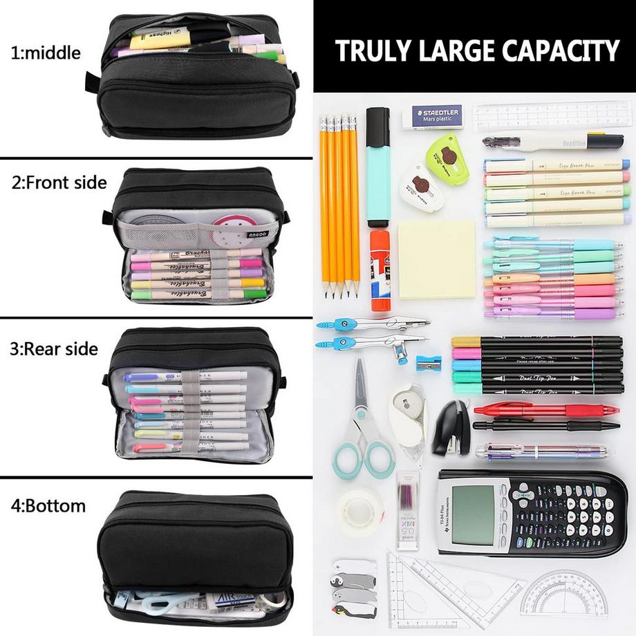 Only-bags.store  Federmäppchen Großes Fassungsvermögen, 4 Fächer, Federmäppchen Teenager, Federmäppchen, Federmäppchen 