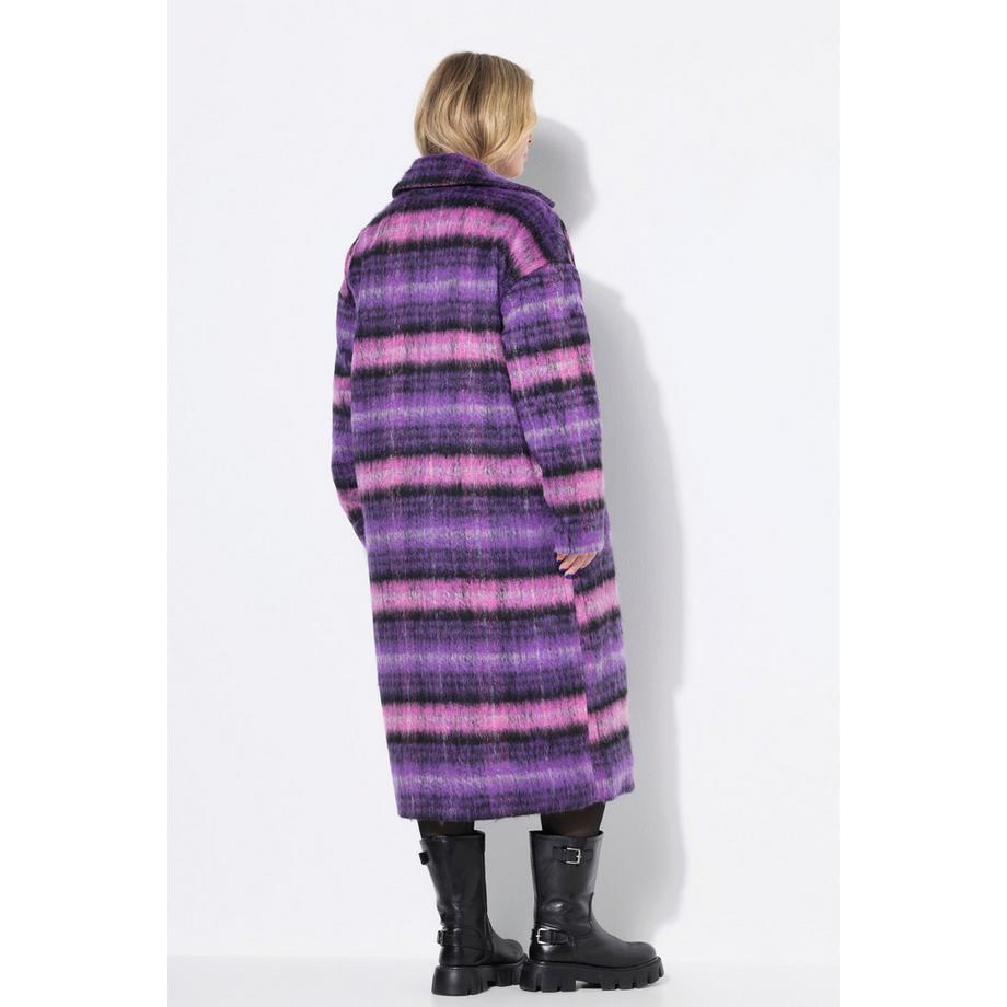 Studio Untold Manteau Oversize à Carreaux Col Revers Manches Longues  