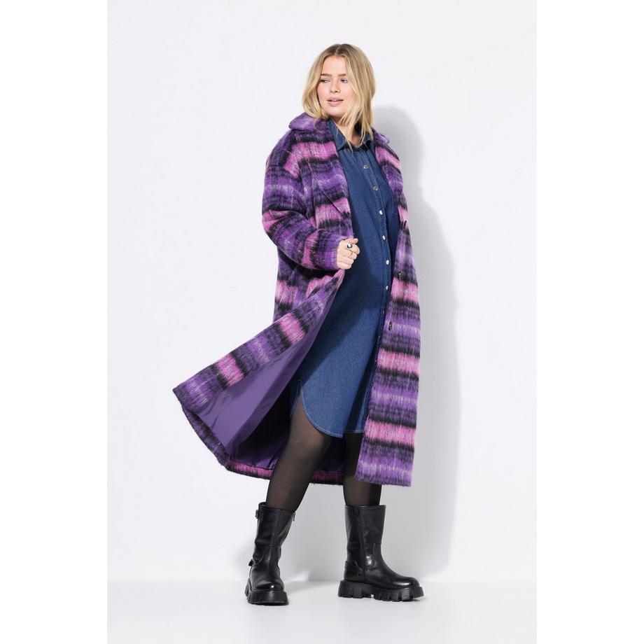 Studio Untold Manteau Oversize à Carreaux Col Revers Manches Longues  