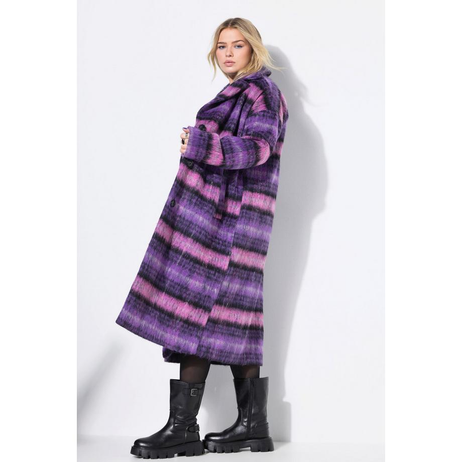 Studio Untold Manteau Oversize à Carreaux Col Revers Manches Longues  