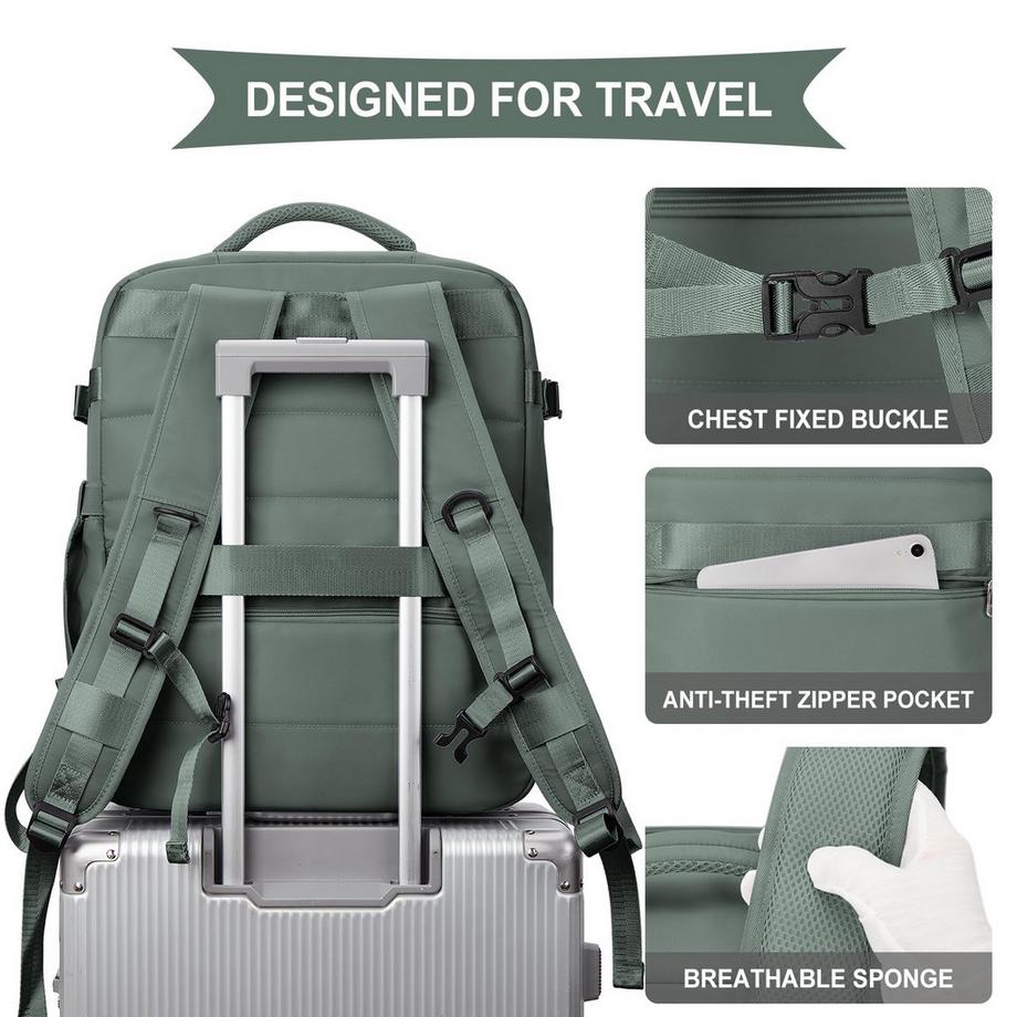 Only-bags.store Sac à dos de voyage étanche pour bagage à main d'avion avec compartiment pour ordinateur portable  