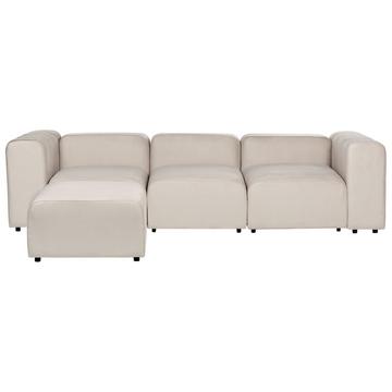 3-Sitzer Sofa mit Ottomane aus Samtstoff Modern FALSTERBO