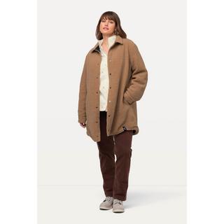 Ulla Popken  Veste réversible, matelassage/peluche, col chemise et boutons-pression 