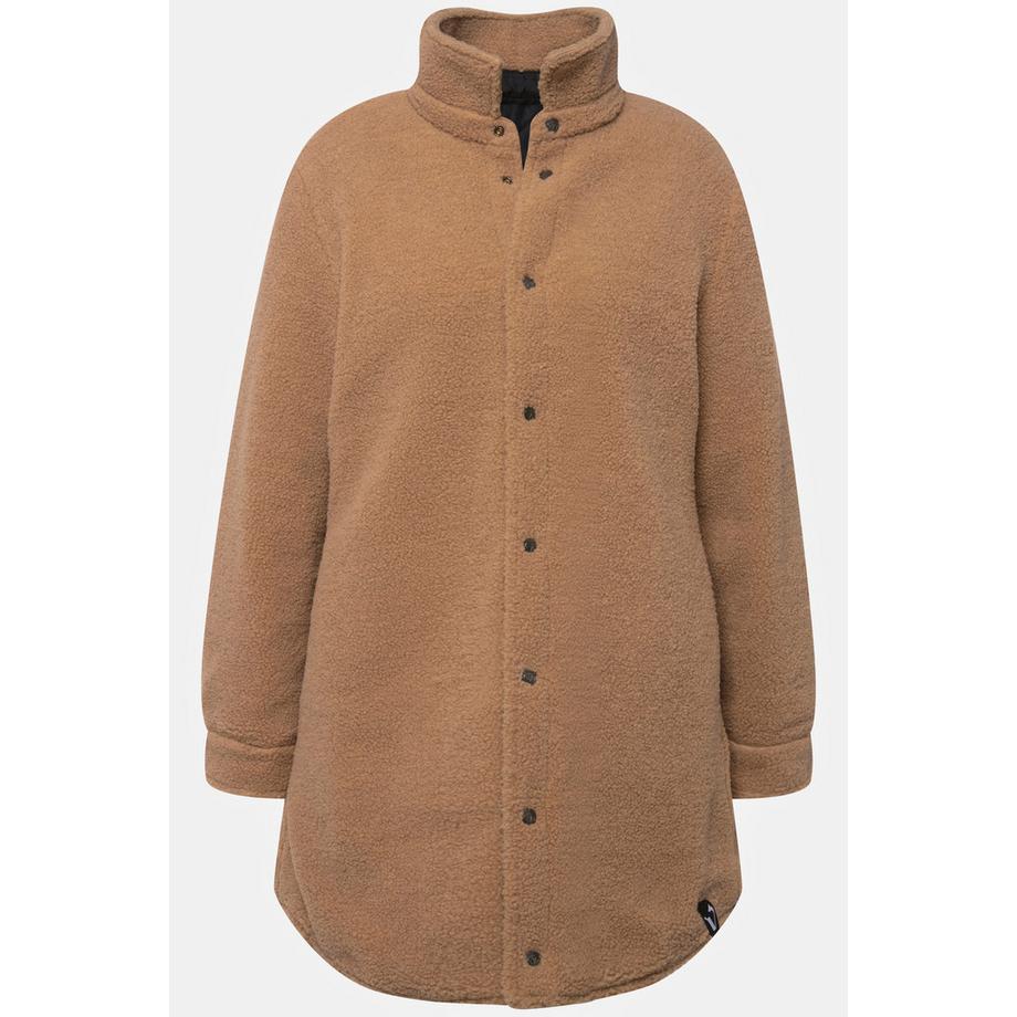 Ulla Popken Veste Réversible Matelassage Peluche Col Chemise Boutons-Pression  